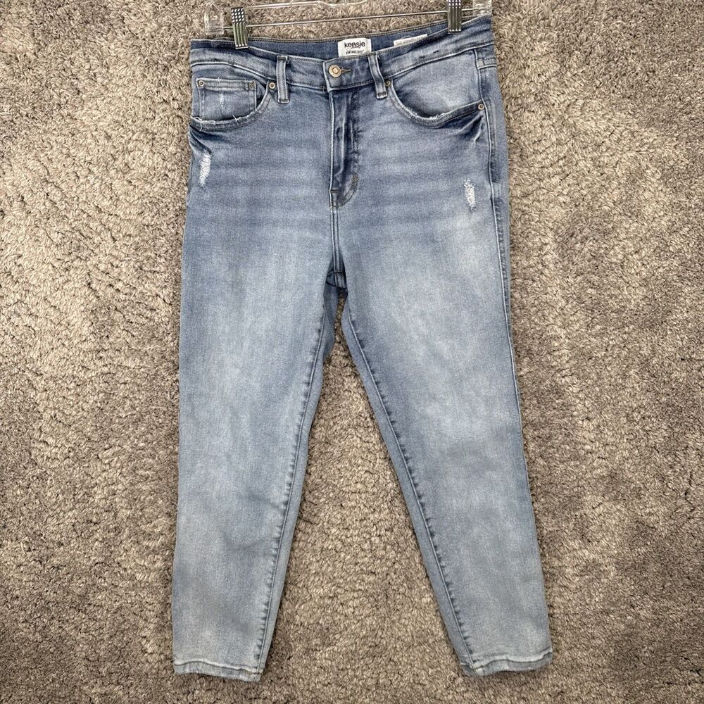 Kensie Jeans Vintage Luxe Effortless Skinny Crop Size 8/29 Light Wash Stretch